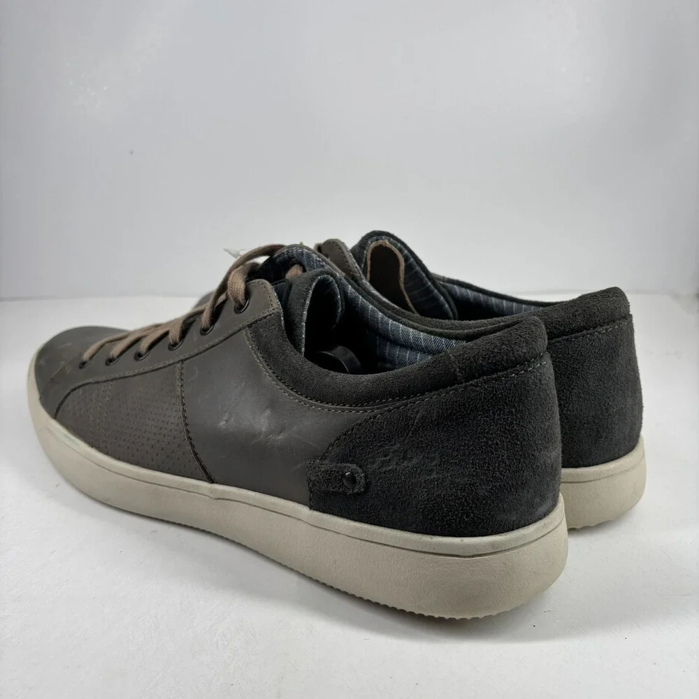 Rockport Colle Tie Men's US 14M Gray Leather Lace-Up Comfort Sneakers CH1742